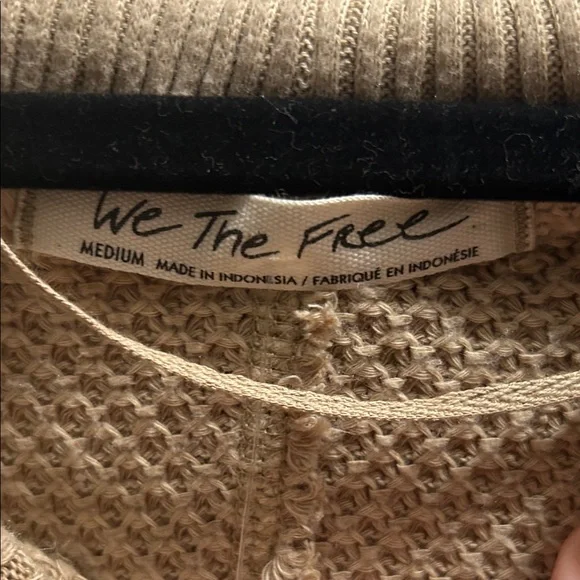 We The Free Beige Waffle Knit Sweater - Picture 2 of 8